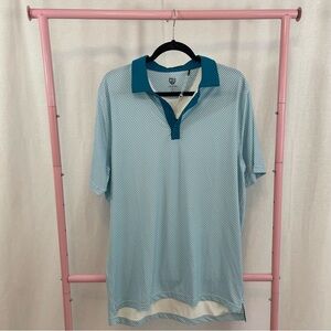 NWT Men’s Graham Luxe Aqua Blue Golf Polo Shirt size Large